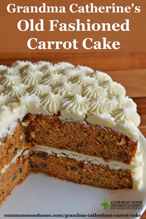 This old fashioned carrot cake recipe with cream cheese frosting is loaded with real carrots and bakes up moist and delicious - never dry.