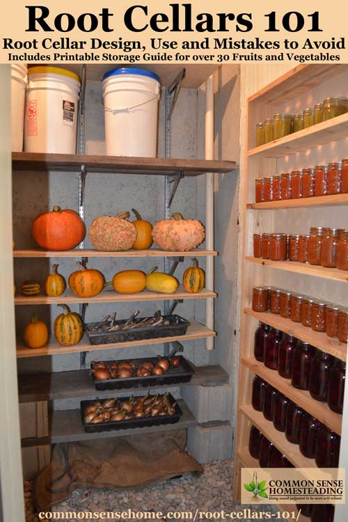 Root Cellars - Learn how to build a root cellar, what to store and how to store it. Includes printable storage guide for over 30 fruits and veggies.