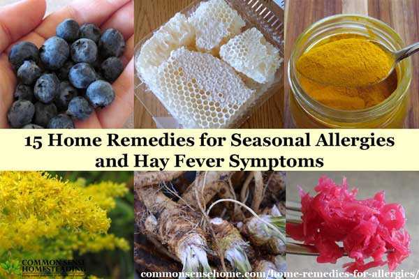 Home remedies for Seasonal Allergies and tips to help hay fever symptoms; food that reduce allergy symptoms and foods that may make allergies worse.