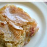 This rhubarb pudding cake recipe is easy to make using fresh or frozen rhubarb. A simple hot water trick allows the cake to make its own sauce while baking.
