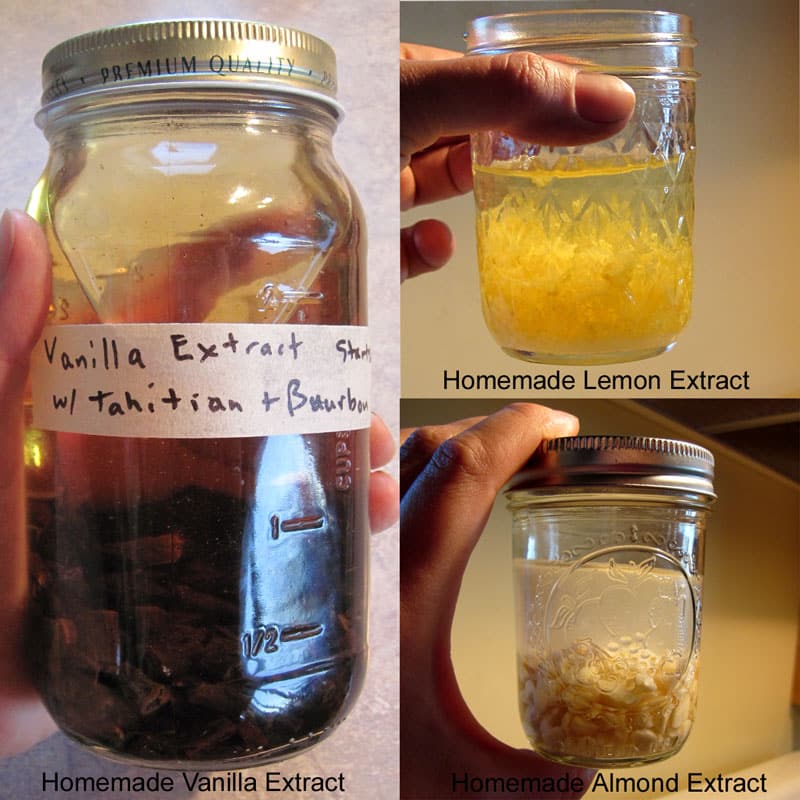 How to Make Homemade Extracts - Vanilla, Lemon and Almond. Save money, create custom extracts. Includes printable extract labels. @ Common Sense Homesteading
