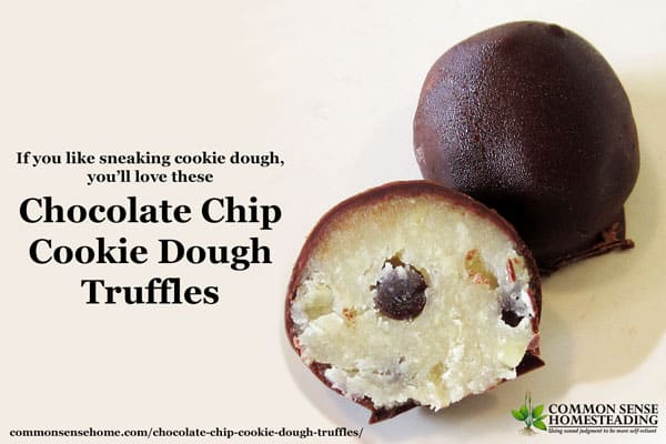 Chocolate Chip Cookie Dough Truffles are made with almond flour and coconut oil and sweetened with honey. Gluten free, Casein free. Tastes like cookie dough