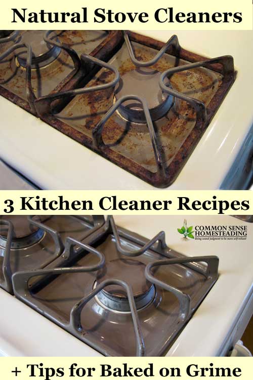 Natural Stove Cleaners - Homemade kitchen cleaners and cleaning tips for hard working stoves, plus tips to prevent (and clean) burnt on food messes.