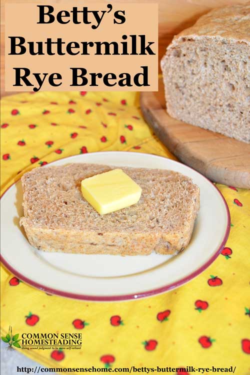 Betty's Buttermilk Rye Bread - Easy rye bread recipe for the bread machine or mixing by hand. Great texture and real rye bread flavor.