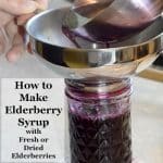 Easy, homemade elderberry syrup recipes for colds and cough. Give your kids elderberry syrup you can trust made with real elderberry and nothing artificial.
