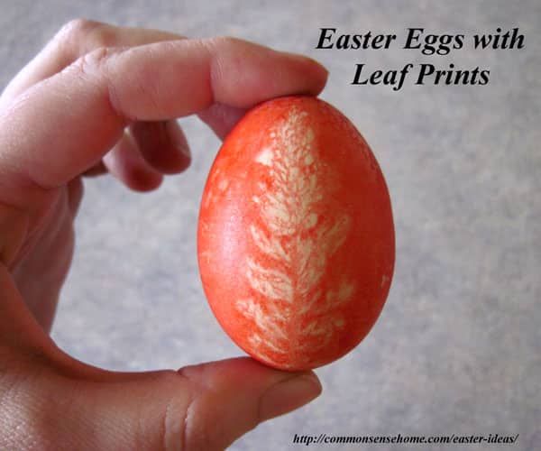 Easter Egg Decorated with Leaf Print