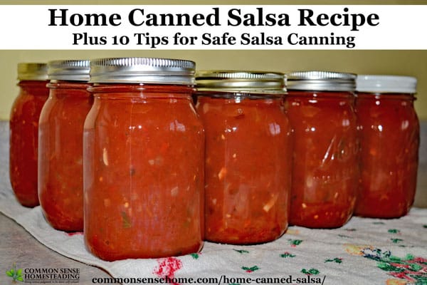 This home canned salsa recipe rates an “Awesome!” from friends & family. Not all salsa recipes are safe for canning, so we've included tips for safe storage