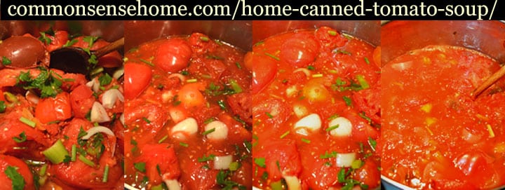 This Home Canned Tomato Soup Recipe is easy to make and kid friendly. The soup is condensed, so it takes up less storage space in the pantry.