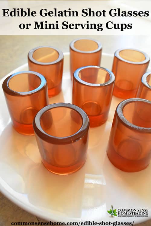 Fill these edible shot glasses with anything you like for a memorable party treat. Use a shot glass mold to create cookies, jello, hard candy or ice cups. Pictured - gelatin shot glasses.