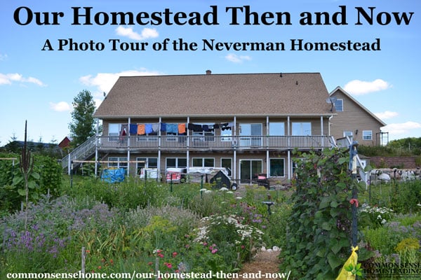 Our Homestead Then and Now is a photo tour of the Neverman Homestead in northeast Wisconsin featuring comparisons of progress over 13 years.