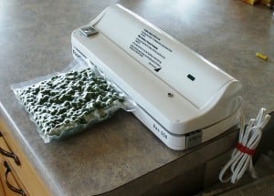 vacuum sealing peas