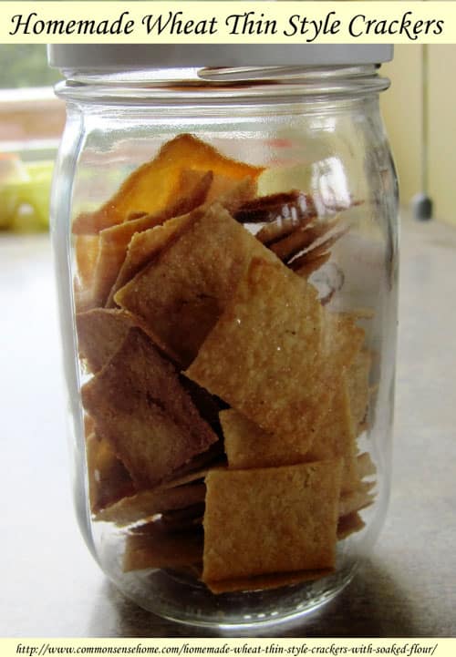 Homemade Wheat Thin Cracker Recipe with Soaked Flour - light and crispy, easy to make.