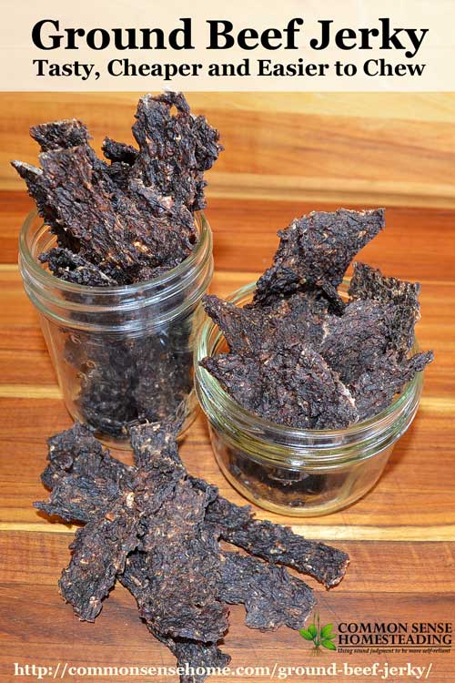 Save money by making your own homemade ground beef jerky. Ground beef jerky is less expensive, easier to make and easier to chew.