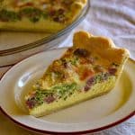 This easy cheese quiche recipe comes together in minutes for a quick and filling meal. It works well with fresh, frozen or freeze dried veggies.