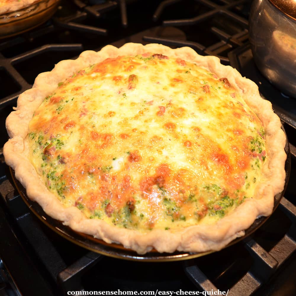 Easy cheese quiche, fresh from the oven
