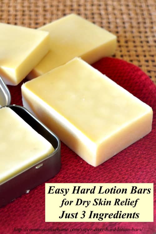 Dry skin? Try these super easy hard lotion bars made with just 3 ingredients.
