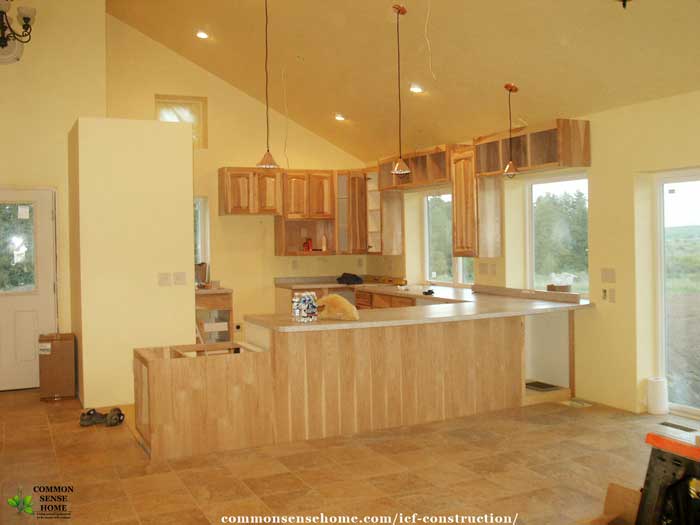 ICF Home kitchen nearing completion