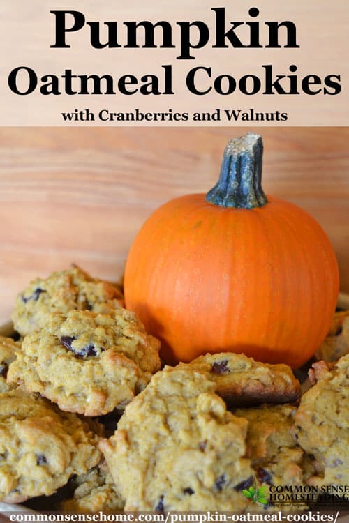 These easy to make soft Pumpkin Oatmeal Cookies are chewy, nutty and delicious. Works well with a variety of flour types, including gluten free flour blends