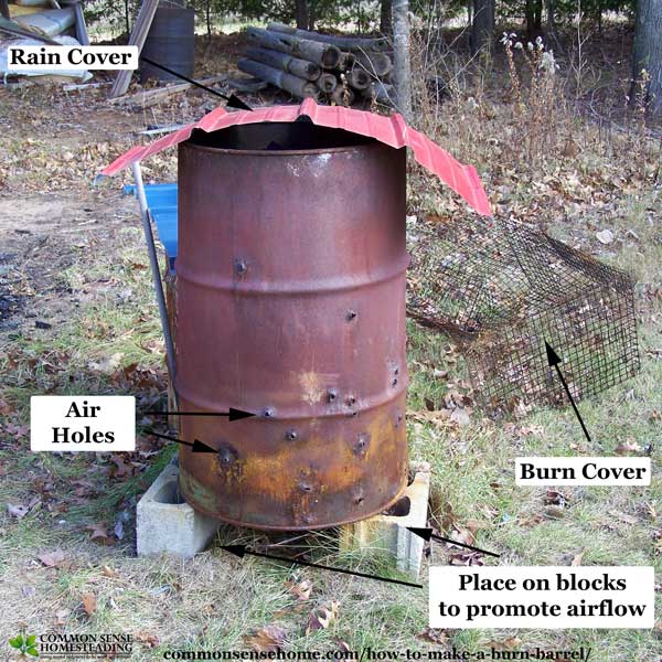 How to make an incinerator bin from a 55 gallon drum 