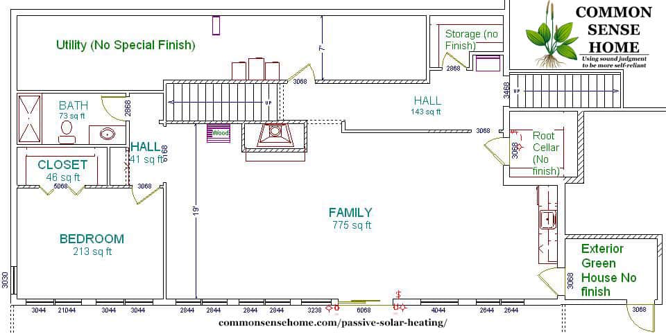 Passive Solar Home Basement Blueprint