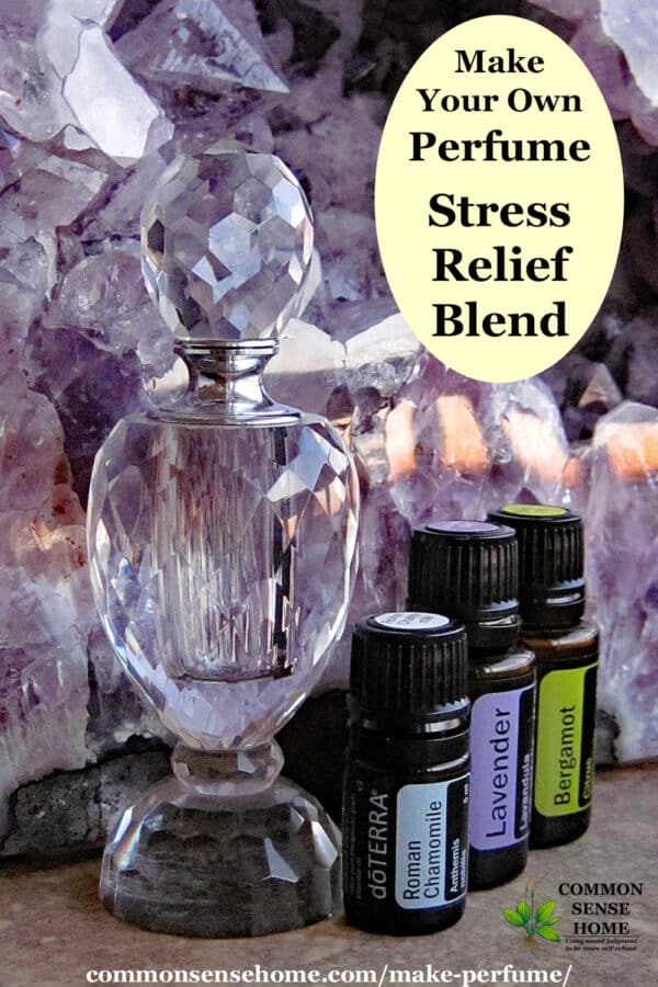 homemade perfume with essential oils - stress relief blend