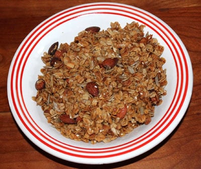 Homemade maple granola