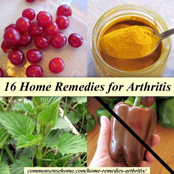 Collage of home remedies for arthritis