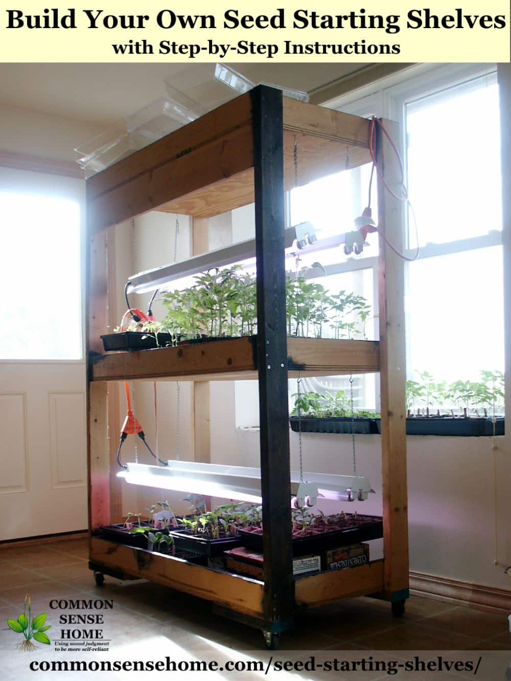 Seed starting shelves