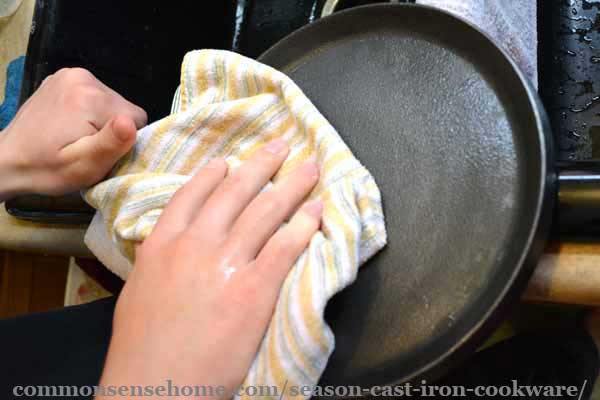 drying cast iron before seasoning