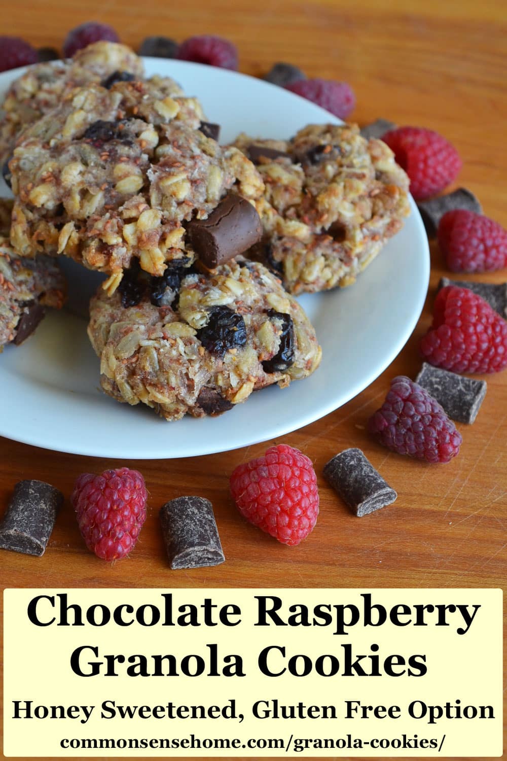 chocolate raspberry granola cookies