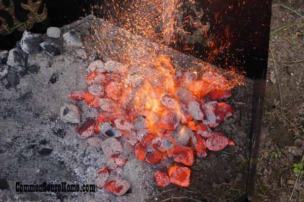 hot coals