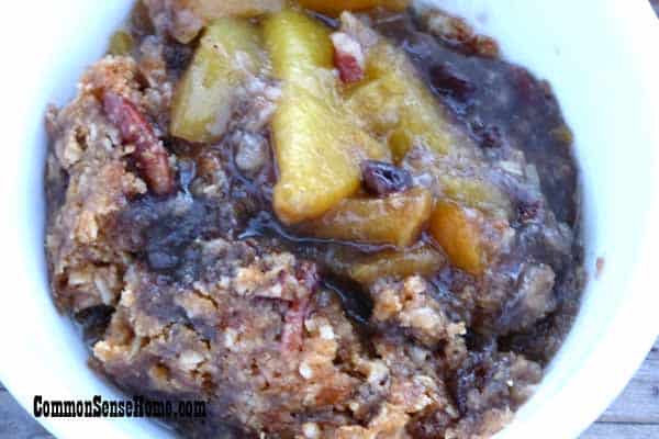 Campfire peach cobbler