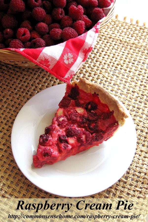 Raspberry cream pie - Passed down from my mother, this smooth and rich raspberry cream pie is a delicious, not too sweet way to enjoy this wonderful summer fruit. Includes a gluten free option.