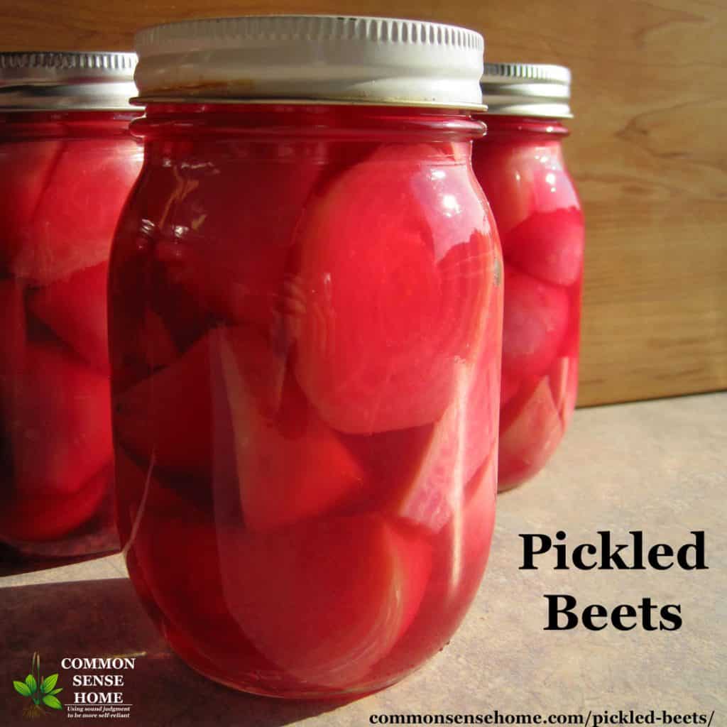 pink pickled beets in mason jars
