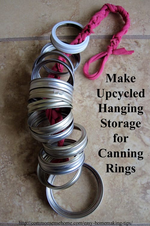 Hanging canning ring storage