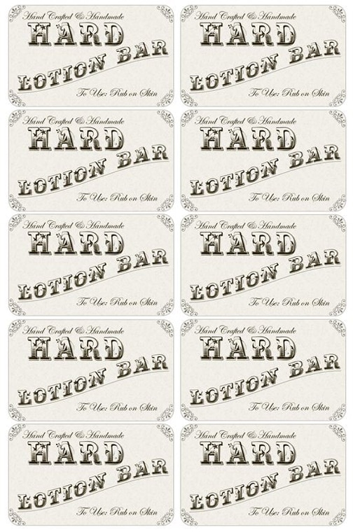 Hard Lotion Bar Labels