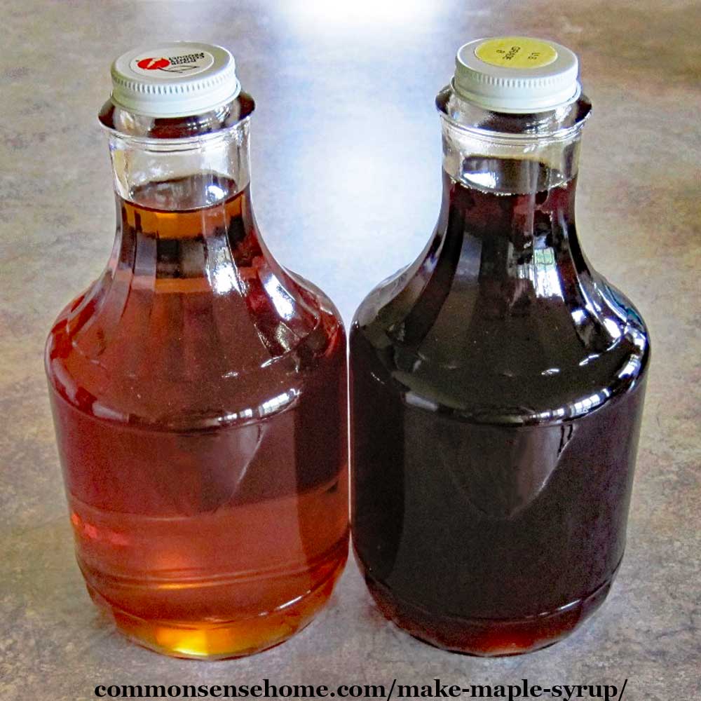 Two bottles of real maple syrup