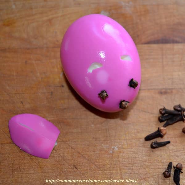 Easter Ideas - Easter bunny made from a peeled hard boiled egg.