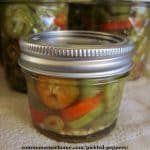 pickled peppers in a mason jar