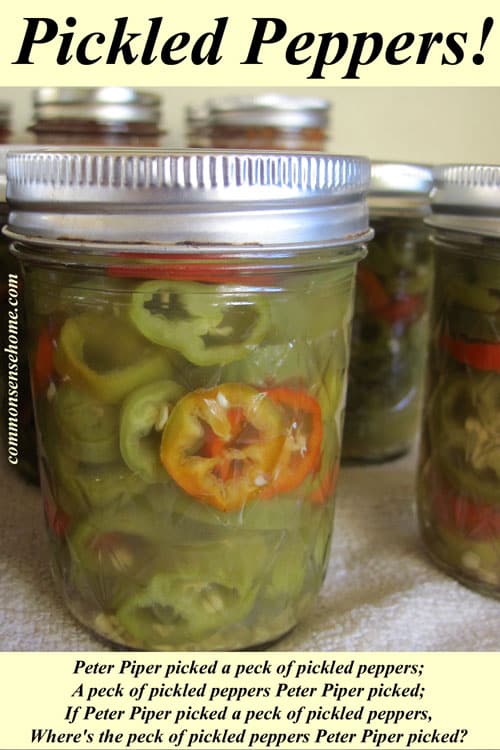 pickled pepper poem with a jar of pickled peppers