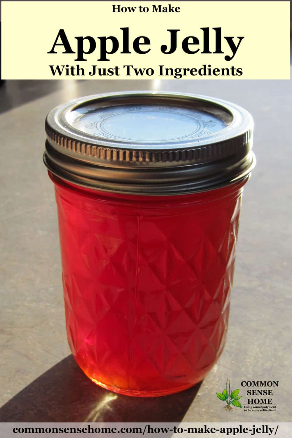 mason jar of apple jelly