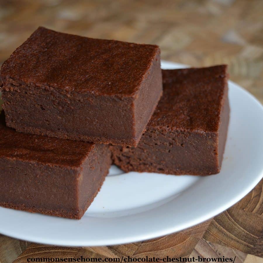 Chocolate Chestnut Brownies Gluten Free and No Refined Sugar