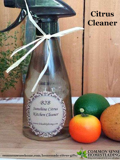 Turn citrus into a fun array of homemade citrus gifts! From candles to cleaners to luxurious body scrubs and this homemade kitchen cleaner.