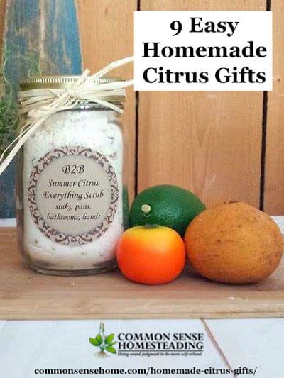 Turn citrus into a fun array of homemade citrus gifts! From candles to cleaners to luxurious body scrubs. Never throw out a citrus peel again!