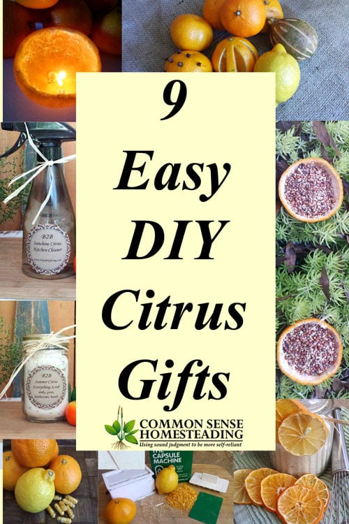 Turn citrus peels into a fun array of homemade citrus gifts! From candles to cleaners to luxurious body scrubs - you may never throw out a citrus peel again.