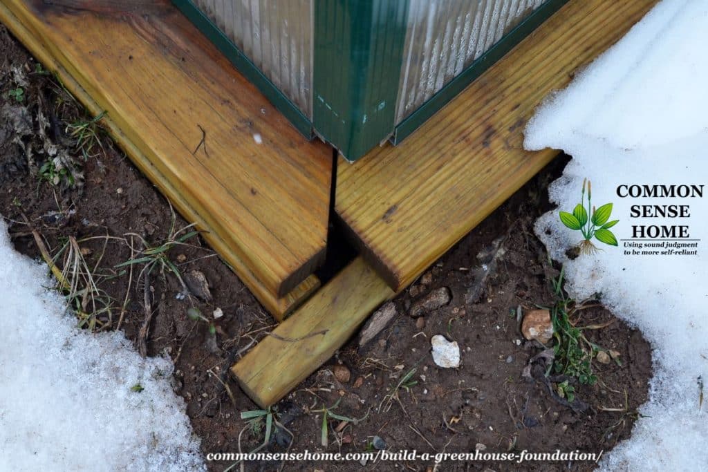 Greenhouse foundation board alignment