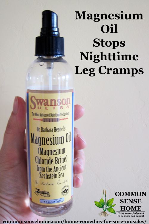 Magnesium oil for sore muscles and leg cramps