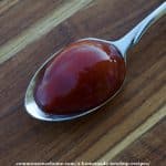 homemade ketchup on spoon