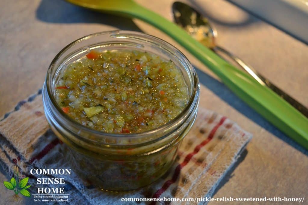 homemade pickle relish in jar