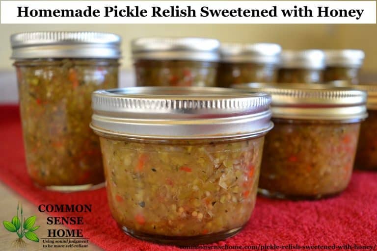 Homemade Pickle Relish Sweetened with Honey